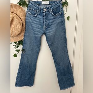 Reformation mid crop flare jeans